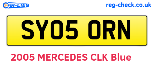 SY05ORN are the vehicle registration plates.