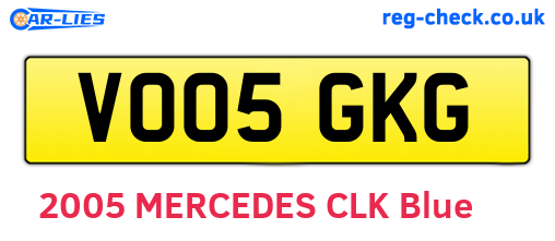 VO05GKG are the vehicle registration plates.