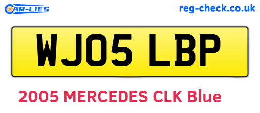 WJ05LBP are the vehicle registration plates.