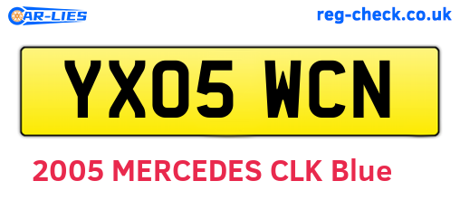 YX05WCN are the vehicle registration plates.