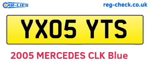 YX05YTS are the vehicle registration plates.