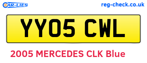 YY05CWL are the vehicle registration plates.