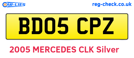 BD05CPZ are the vehicle registration plates.