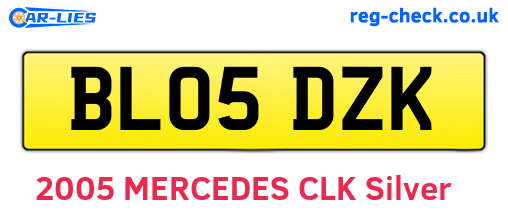 BL05DZK are the vehicle registration plates.
