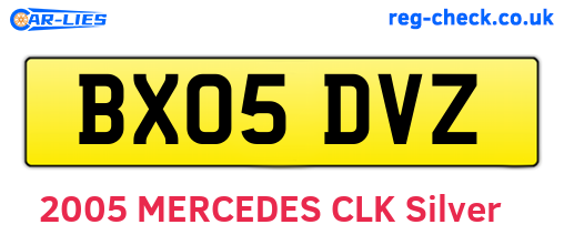 BX05DVZ are the vehicle registration plates.