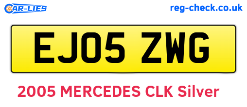 EJ05ZWG are the vehicle registration plates.