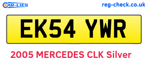 EK54YWR are the vehicle registration plates.