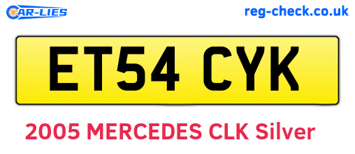 ET54CYK are the vehicle registration plates.