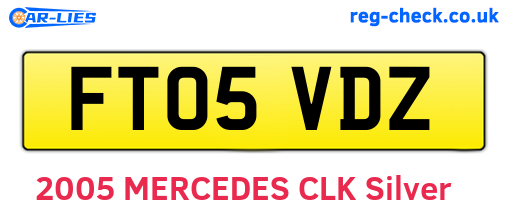 FT05VDZ are the vehicle registration plates.