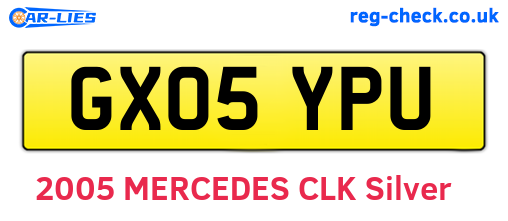 GX05YPU are the vehicle registration plates.