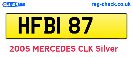 HFB187 are the vehicle registration plates.