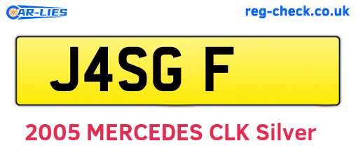 J4SGF are the vehicle registration plates.