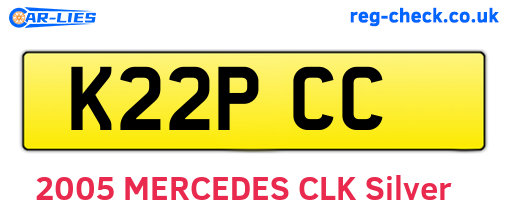 K22PCC are the vehicle registration plates.