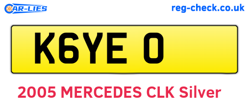 K6YEO are the vehicle registration plates.