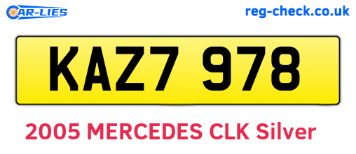 KAZ7978 are the vehicle registration plates.