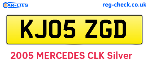 KJ05ZGD are the vehicle registration plates.