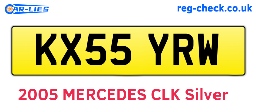 KX55YRW are the vehicle registration plates.