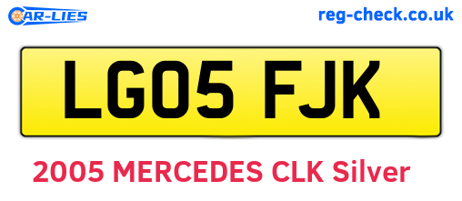 LG05FJK are the vehicle registration plates.