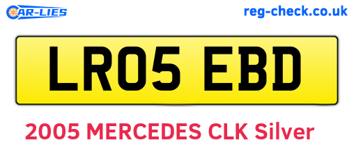 LR05EBD are the vehicle registration plates.