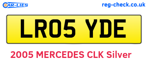 LR05YDE are the vehicle registration plates.