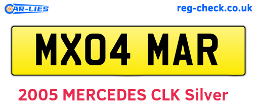 MX04MAR are the vehicle registration plates.