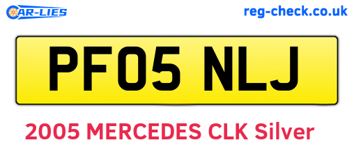PF05NLJ are the vehicle registration plates.