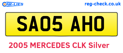 SA05AHO are the vehicle registration plates.