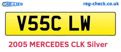 V55CLW are the vehicle registration plates.