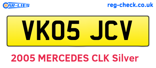 VK05JCV are the vehicle registration plates.