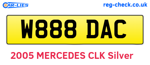 W888DAC are the vehicle registration plates.