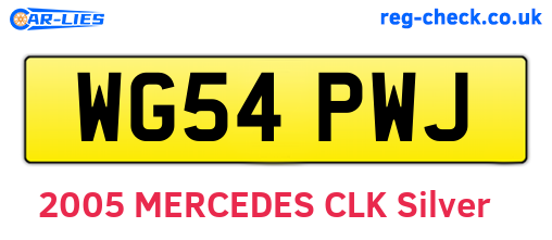 WG54PWJ are the vehicle registration plates.