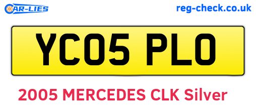 YC05PLO are the vehicle registration plates.