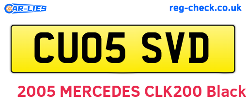 CU05SVD are the vehicle registration plates.