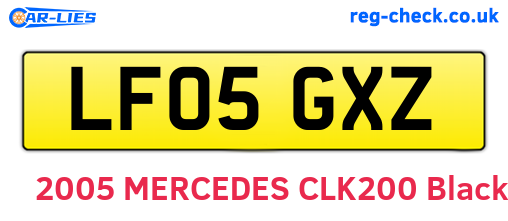 LF05GXZ are the vehicle registration plates.
