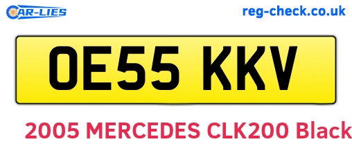 OE55KKV are the vehicle registration plates.