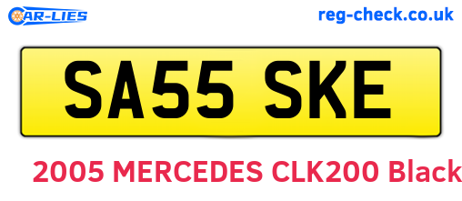 SA55SKE are the vehicle registration plates.