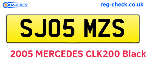 SJ05MZS are the vehicle registration plates.