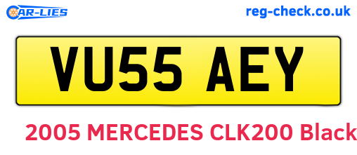 VU55AEY are the vehicle registration plates.