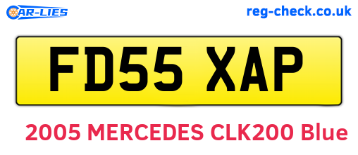 FD55XAP are the vehicle registration plates.