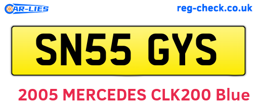 SN55GYS are the vehicle registration plates.
