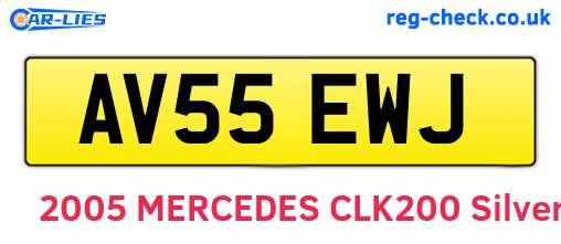 AV55EWJ are the vehicle registration plates.