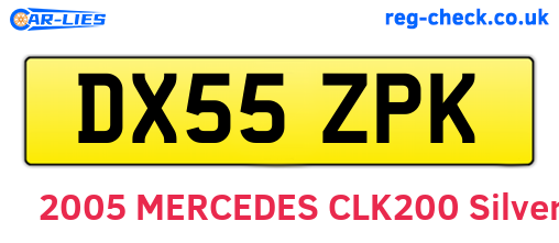 DX55ZPK are the vehicle registration plates.