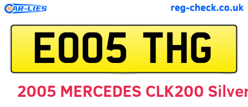EO05THG are the vehicle registration plates.