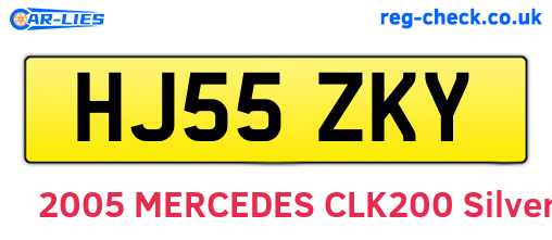 HJ55ZKY are the vehicle registration plates.
