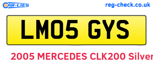 LM05GYS are the vehicle registration plates.