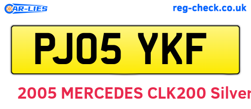 PJ05YKF are the vehicle registration plates.