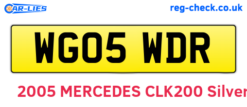 WG05WDR are the vehicle registration plates.