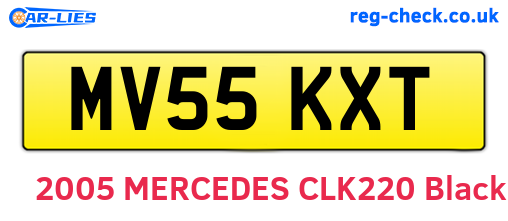 MV55KXT are the vehicle registration plates.