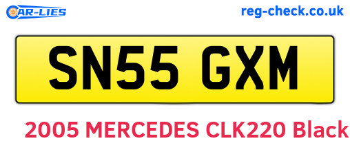 SN55GXM are the vehicle registration plates.
