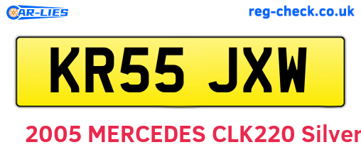 KR55JXW are the vehicle registration plates.